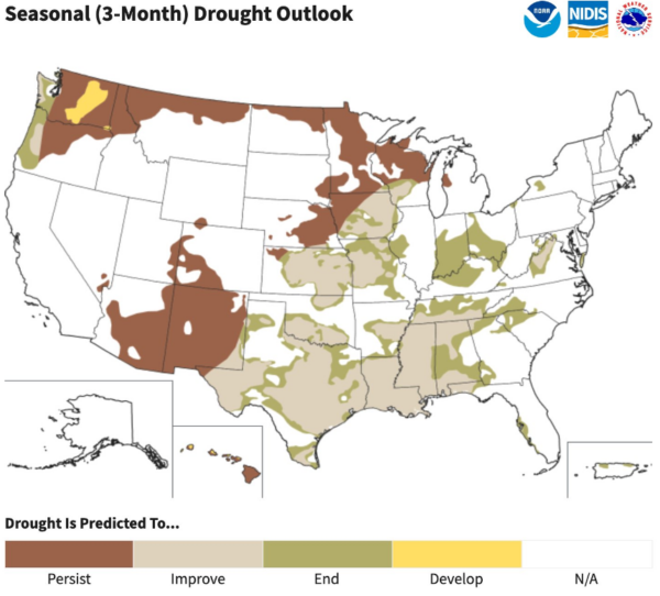 Seasonal drought outlook shows good news for regions of the Corn Belt ...