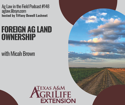Episode #148: Micah Brown (Foreign Ag Land Ownership) cover art